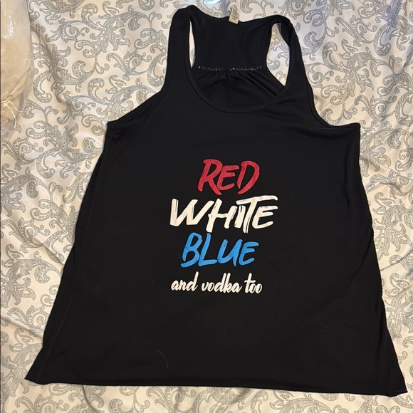 Bella Canvas Tops - Bella Canvas Black Racerback Tank Top (4th of July, America, USA)
